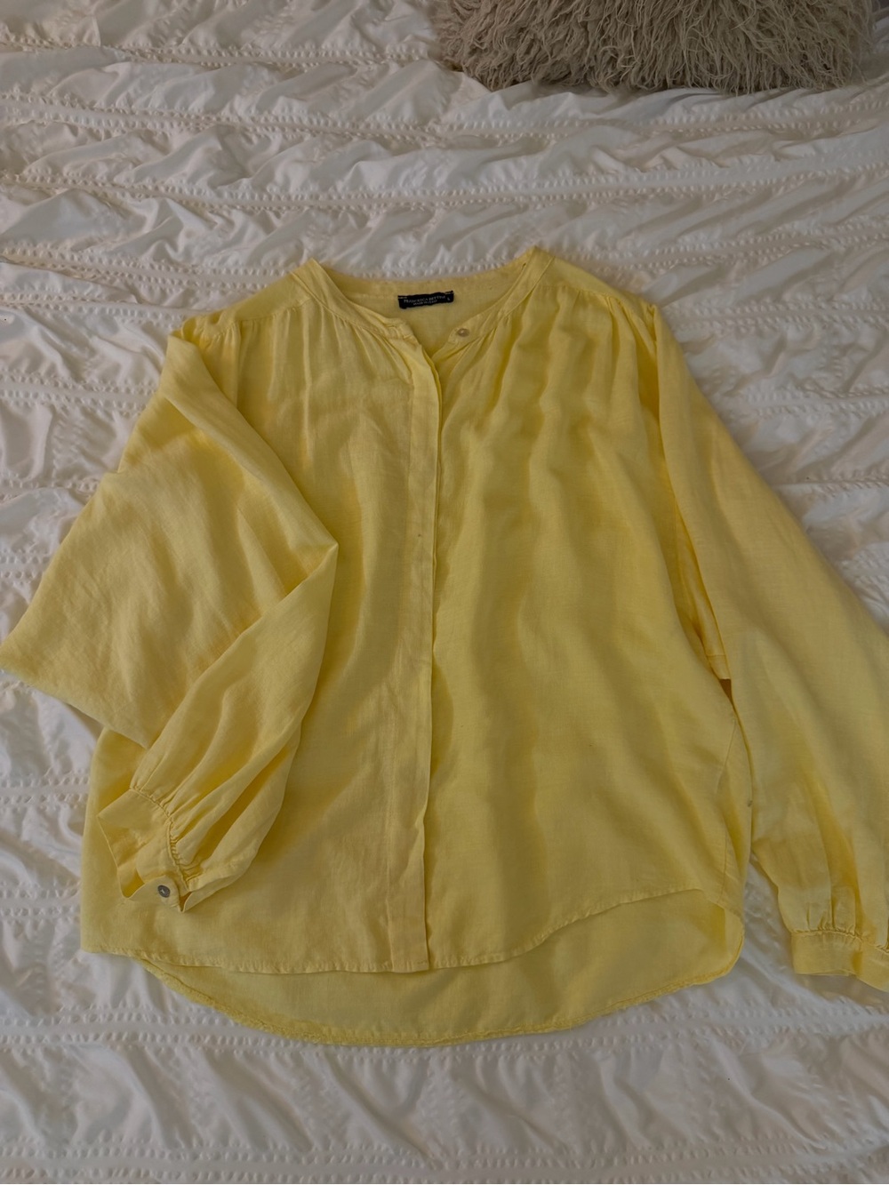Lightweight Yellow Button-Front Blouse